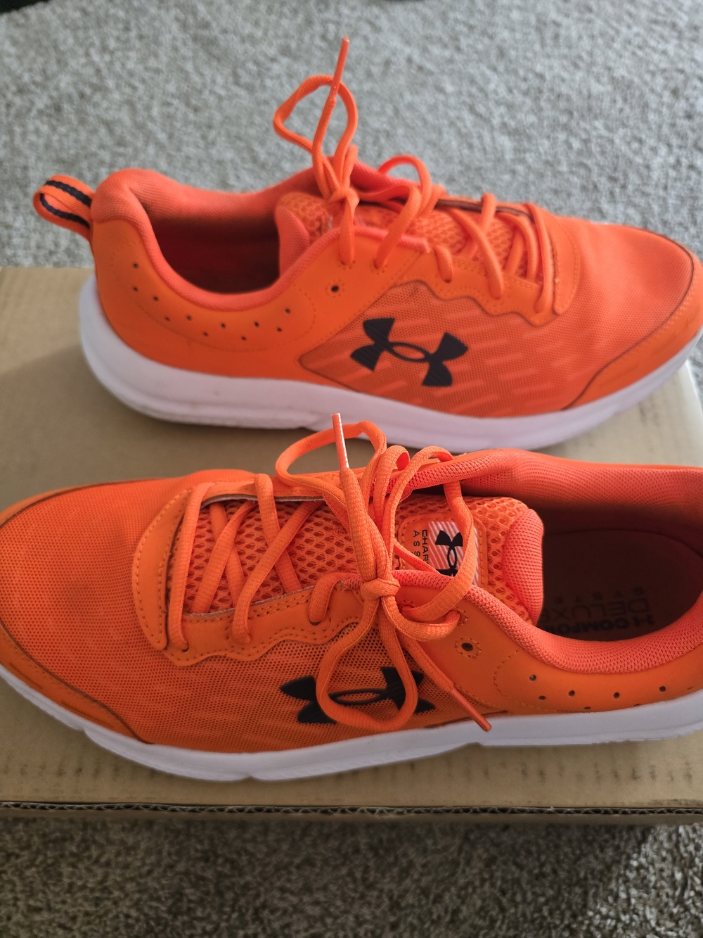 Under Armour Charged Assert 10 Bright Orange Athletic Sneaker Men 13 - Picture 4 of 5